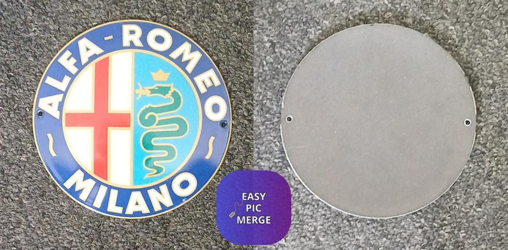 Alfa romeo milano bombe emaille bord, Ophalen of Verzenden