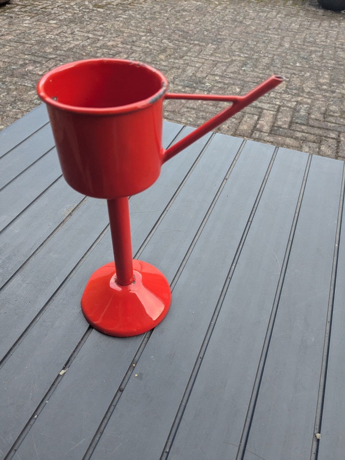 Rood emaille olielampje 'Neerlandia 1910', Ophalen of Verzenden