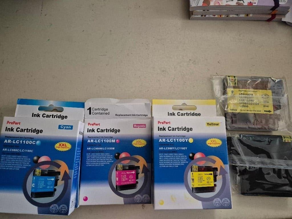 Cartridges Brother printer LC1100 diverse kleuren huismerk, Ophalen of Verzenden, Nieuw, Cartridge, Brother