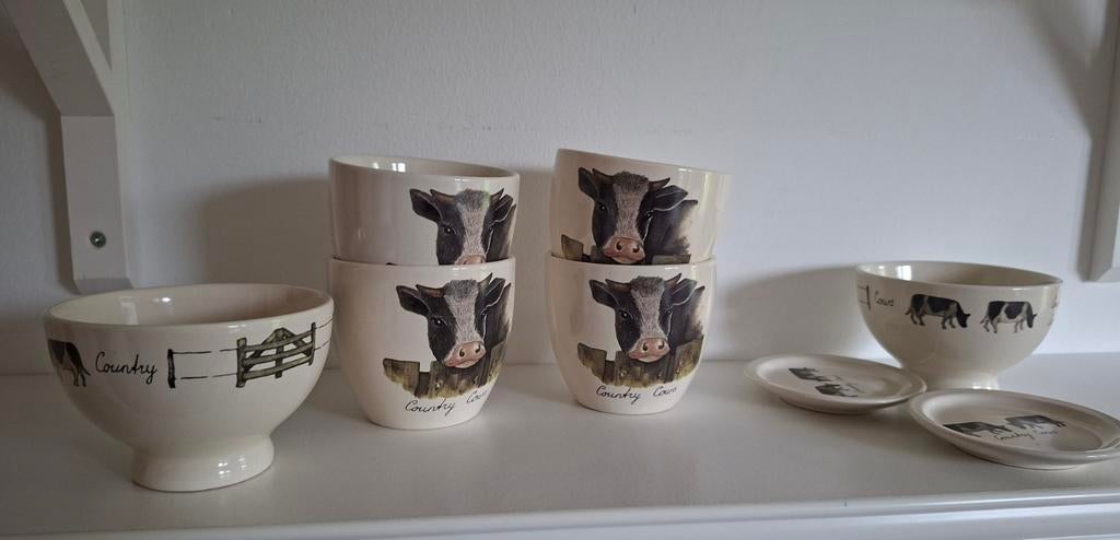 Servies set met koeien - Country Cows Jet by Ter Steege, Keramiek, Ophalen of Verzenden, Zo goed als nieuw, Overige stijlen