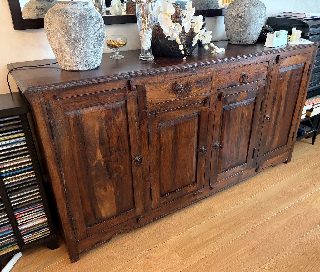 Dressoir en tv-meubel van hout, Ophalen, Gebruikt, Met deur(en), 150 tot 200 cm