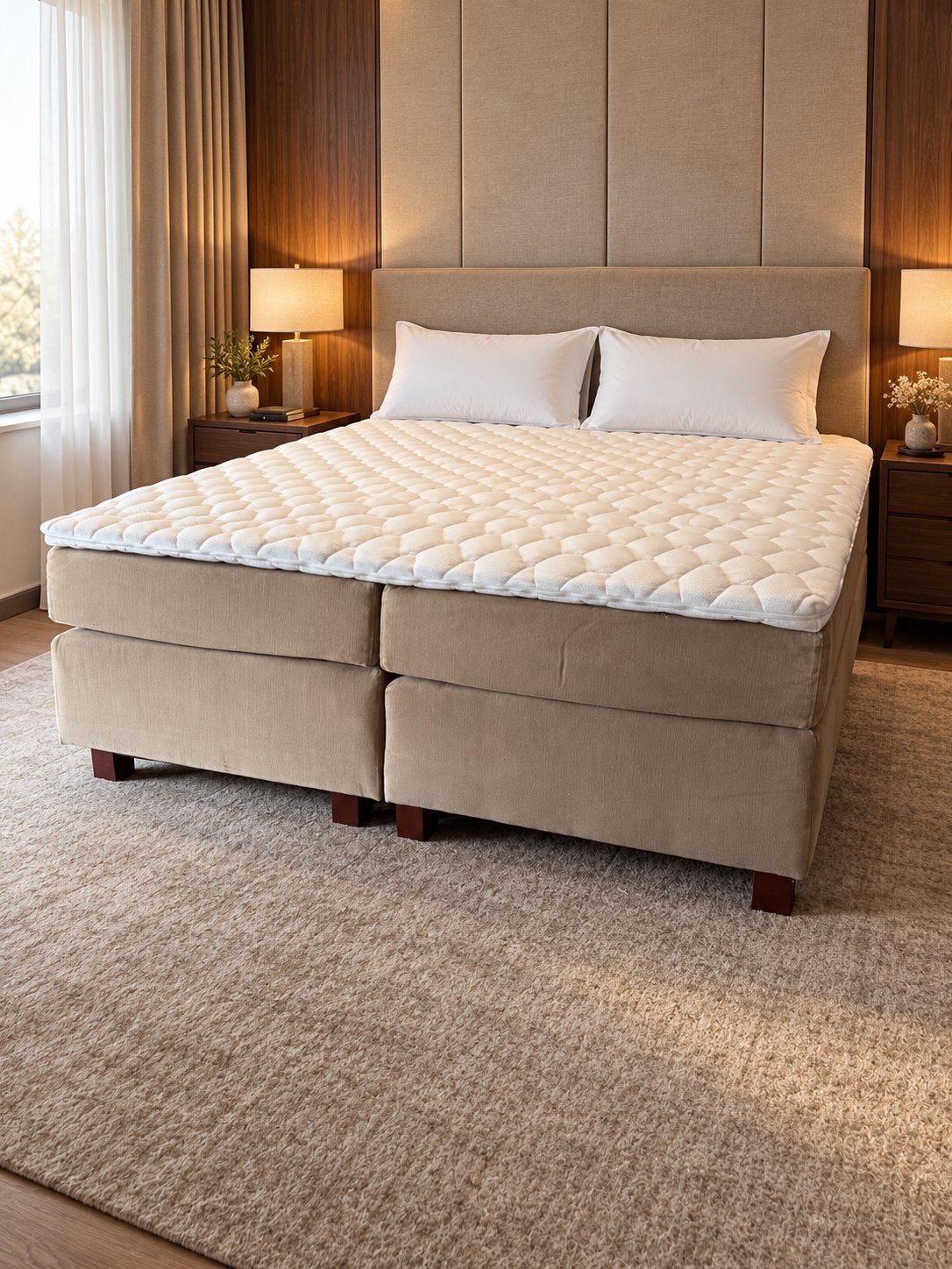 Refurbished BOXSPRING hotel bedden, Gebruikt, 210 cm, Zonder hoofdbord, Tweepersoons