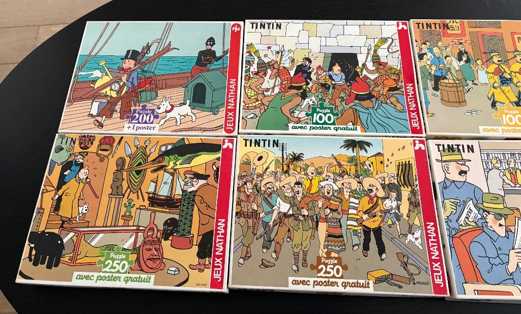 Kuifje puzzels Nathan kleine dozen, Complete serie of reeks, Ophalen of Verzenden, Hergé