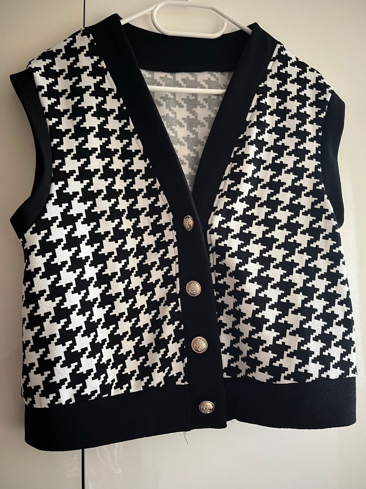 Shein Zwart-wit vest, Ophalen, Zo goed als nieuw, Maat 38/40 (M), Zwart
