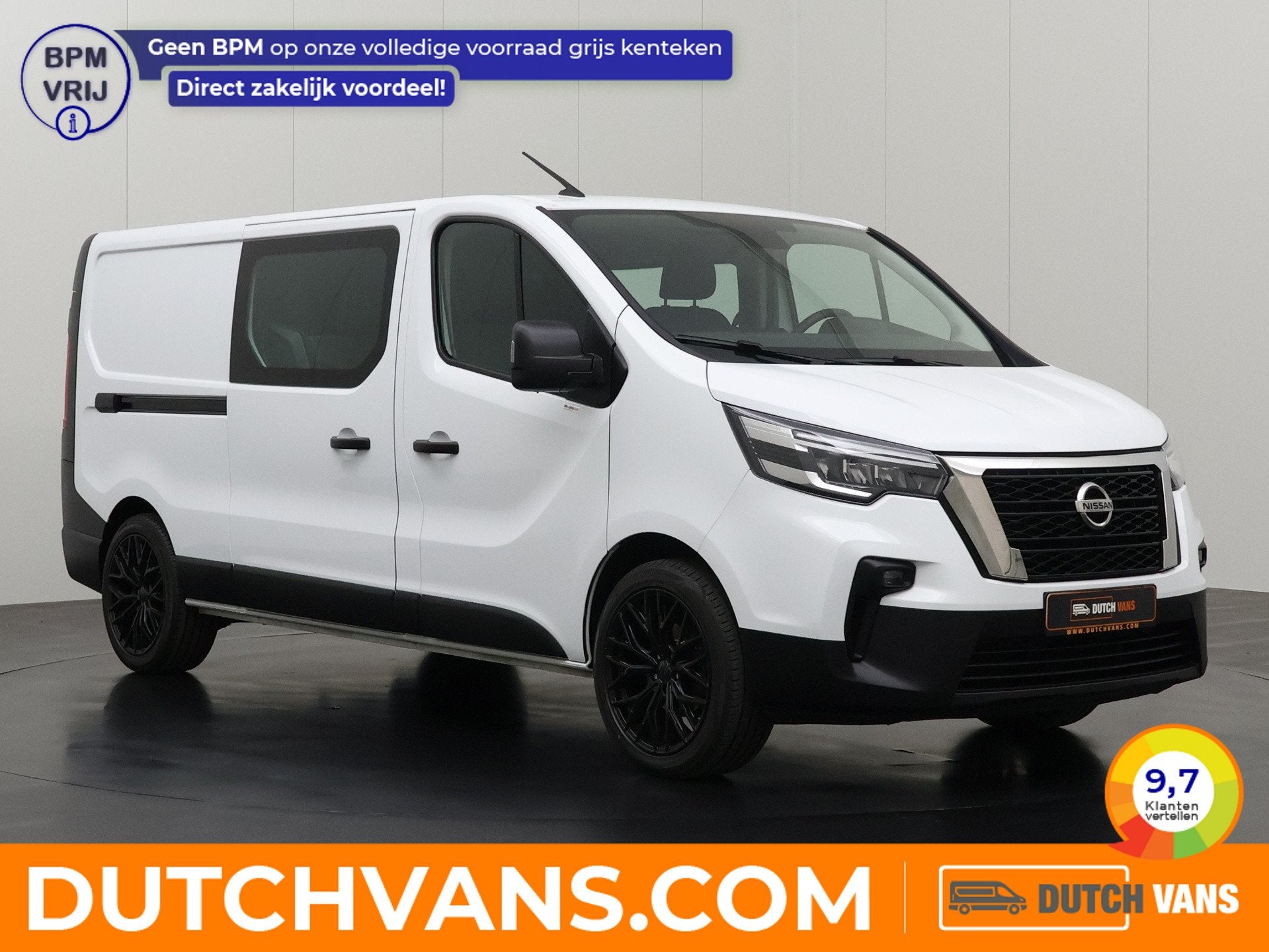 Nissan Primastar 2.0DCI 130PK Lang Dubbele Cabine | 2xSchuif, Dealer onderhouden, Stof, Gebruikt, 6 stoelen