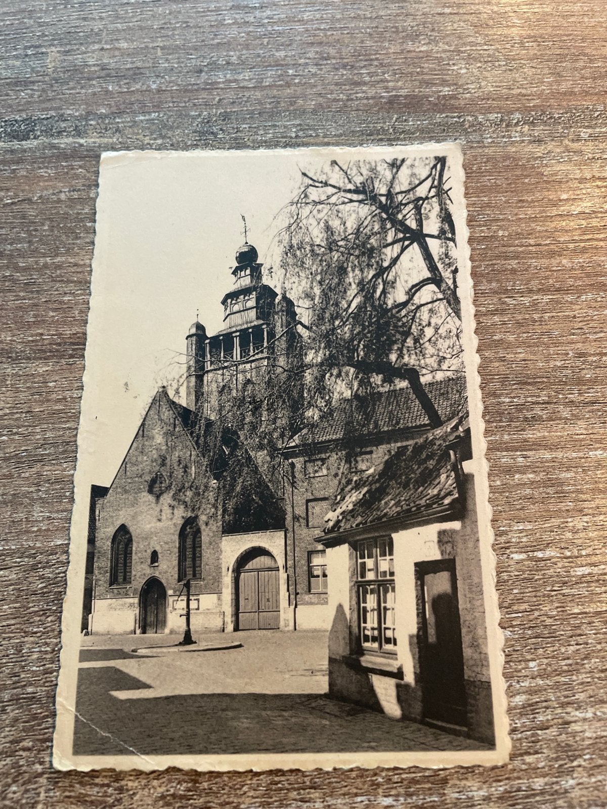Oude postkaart Brugge Jeruzalemkerk 1955, Ophalen of Verzenden, 1940 tot 1960, Gelopen, West-Vlaanderen