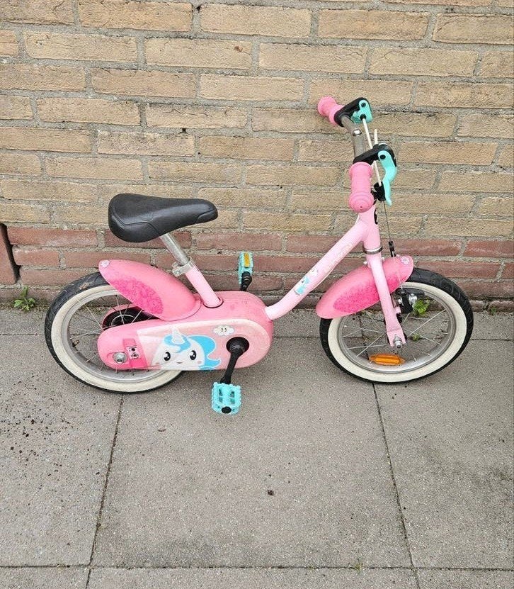 Roze kinderfiets met zijwieltjes - Decathlon B'Twin, Ophalen, Terugtraprem, Zijwieltjes, Gebruikt