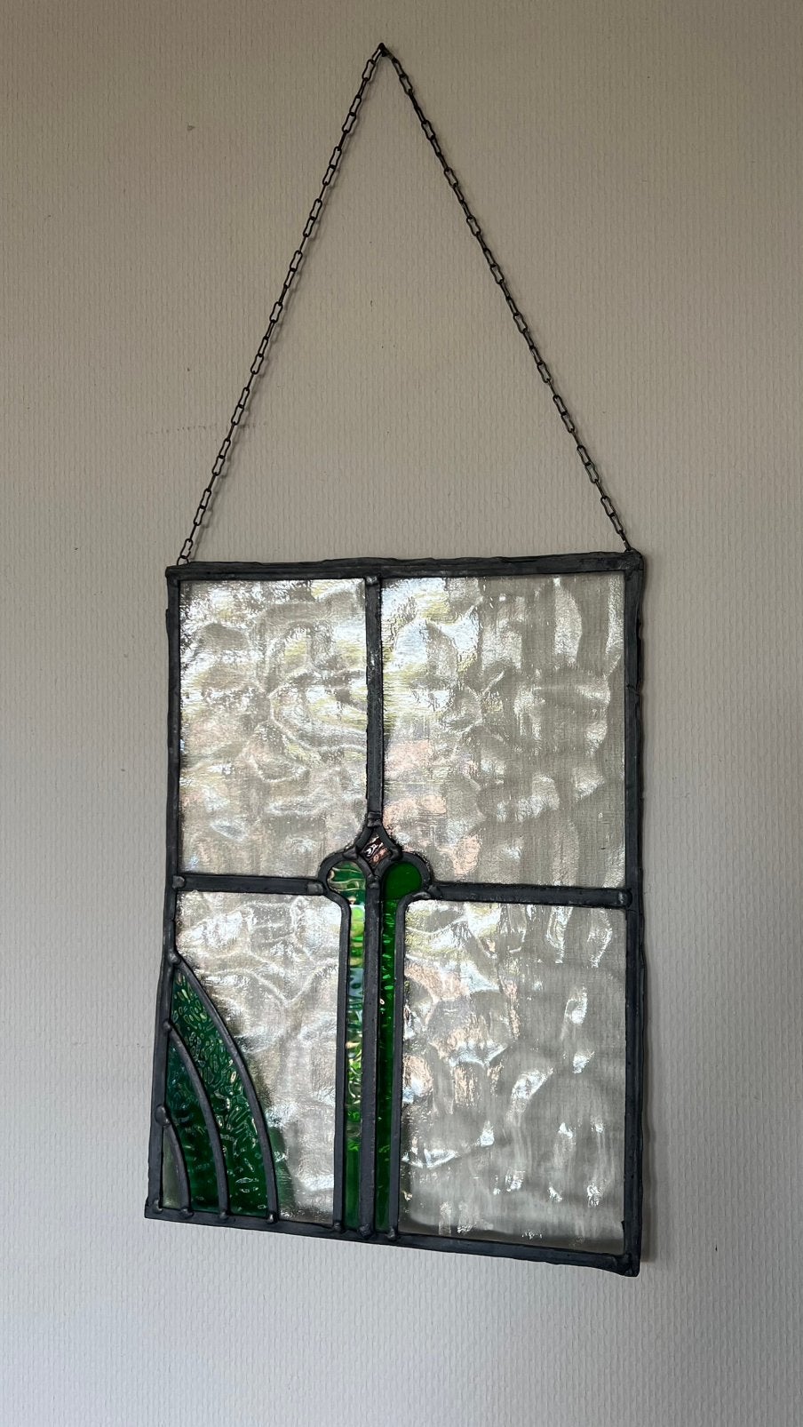 Prachtig glas-in-lood raamhanger met art nouveau design, Antiek en Kunst, Ophalen