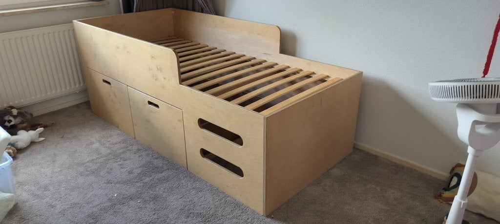 Halfhoog kinderbed Riva 90 x 200, Kinderen en Baby's, Kinderkamer | Bedden, Ophalen, 85 tot 100 cm, Gebruikt, Lattenbodem