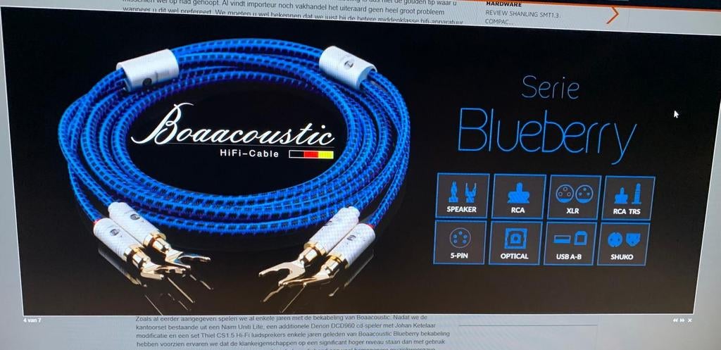 Boaacoustic Luidsprekerkabel, Ophalen of Verzenden, Zo goed als nieuw, Luidsprekerkabel