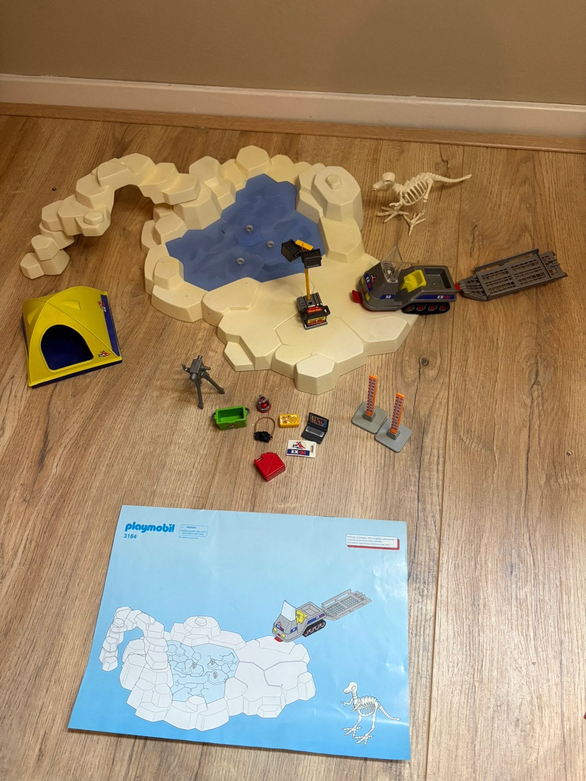 Playmobil 3184 Dino Expeditie met ijslandschap + handleiding, Ophalen of Verzenden, Zo goed als nieuw
