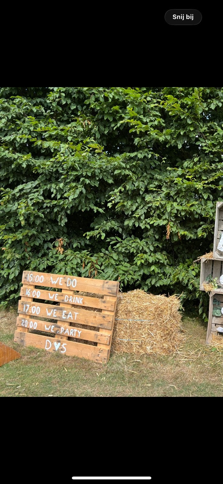 Tijdschema pallet, Ophalen, Versiering, Geboorte of Huwelijk