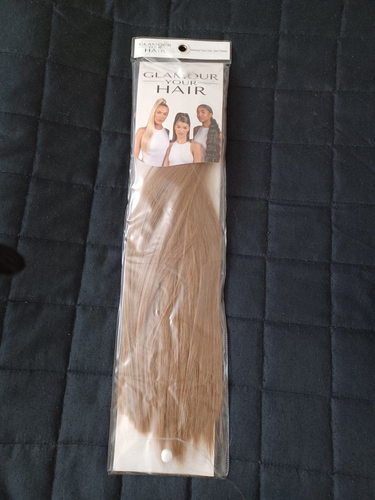 Glamour Your Hair Clip-in Extensions - Caramel Blond 16", Ophalen of Verzenden, Zo goed als nieuw, Pruik of Haarverlenging