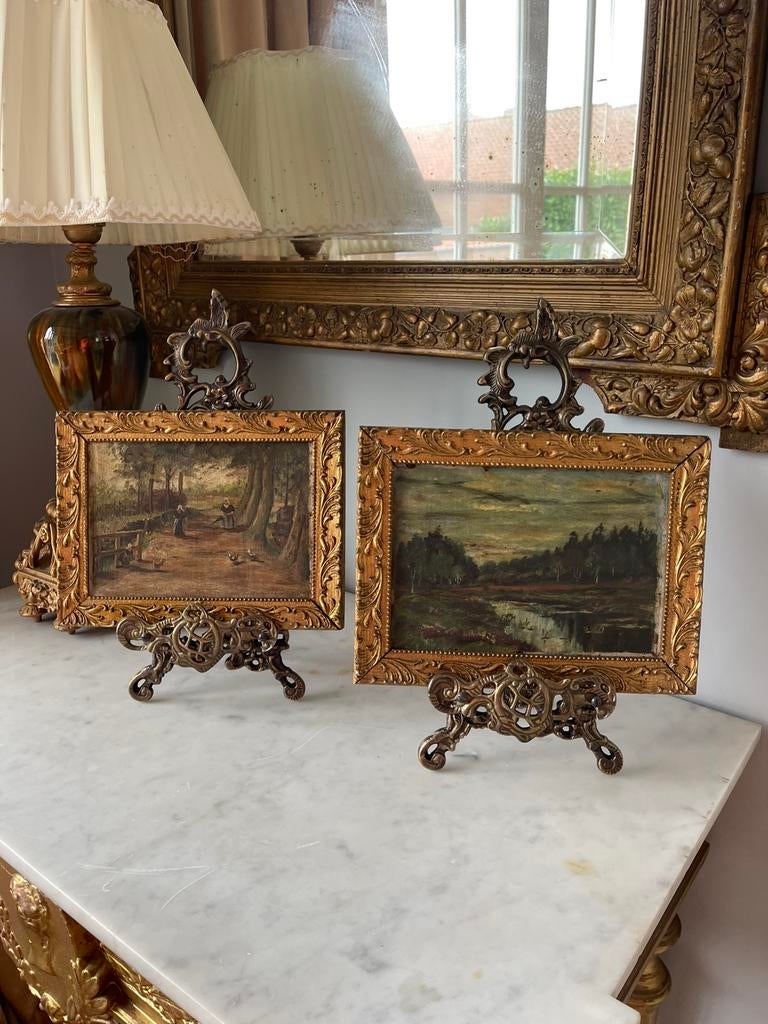Set Antieke Schilderijtjes, Antiek en Kunst, Kunst | Schilderijen | Klassiek, Ophalen of Verzenden
