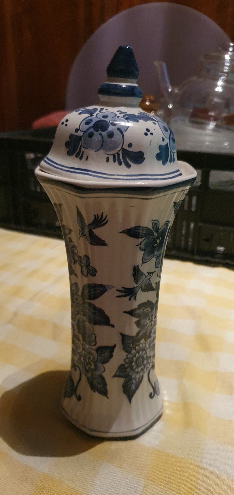 Delfts Blauw Handwerk Vaas met Deksel - Schoonhoven Keramiek, Ophalen of Verzenden