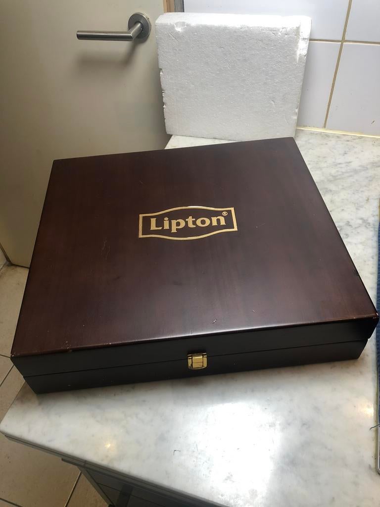 Lipton Grote Houten Theedoos tbv Pyramide Theefilters, Ophalen, Gebruikt