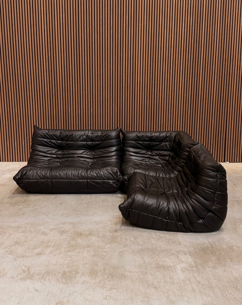 Ligne Roset Togo Modulaire Set | Zwart Leder | Showroommodel, Ophalen of Verzenden