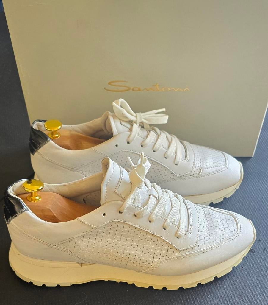Santoni sneakers maat 42 (UK 8) zo goed als nieuw, Kleding | Heren, Schoenen, Wit, Ophalen of Verzenden, Santoni, Sneakers of Gympen