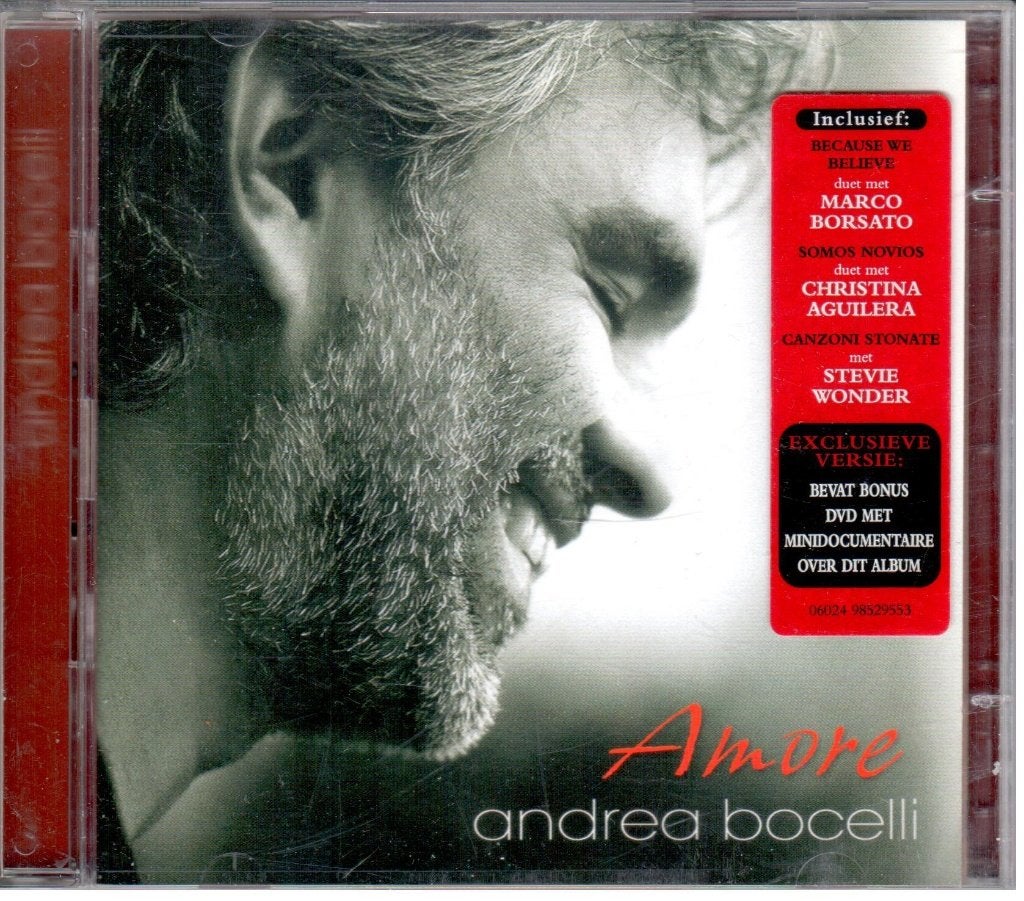 Andrea Bocelli - Amore CD + DVD, Pop, Zo goed als nieuw, Album, Inclusief boekje