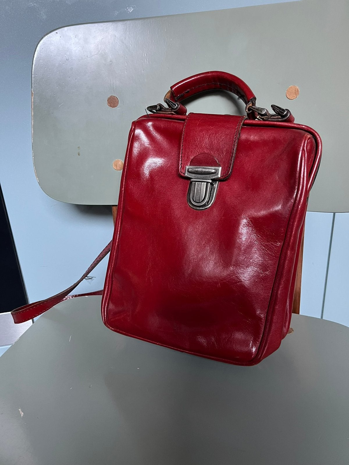 Rode leren Mutsaers tas, Ophalen, Zo goed als nieuw, Rood, Handtas