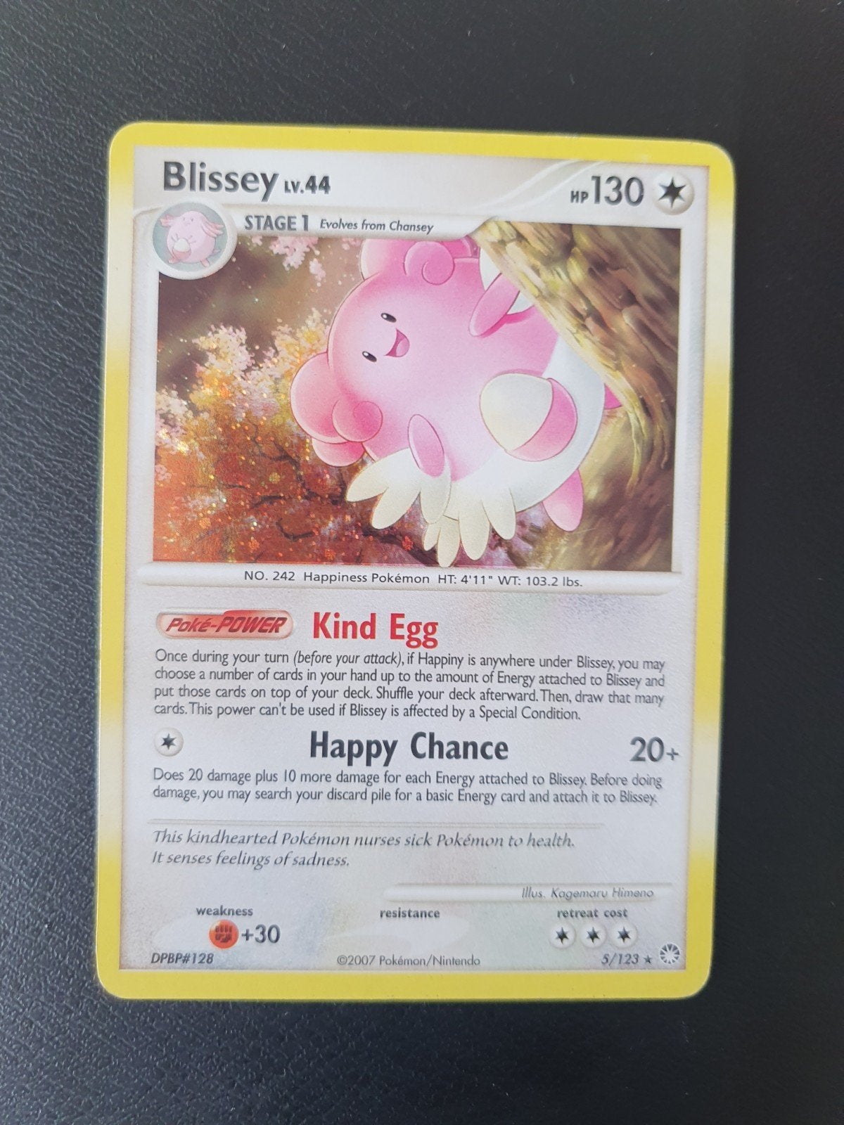 Blissey 5/123 holo pokemon kaart, Ophalen of Verzenden, Zo goed als nieuw, Losse kaart