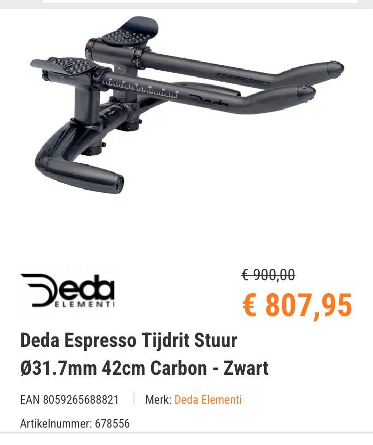 Deda Espresso Tijdrit Stuur Carbon Nieuw, Fietsen en Brommers, Stuur, Nieuw, Racefiets, Ophalen of Verzenden