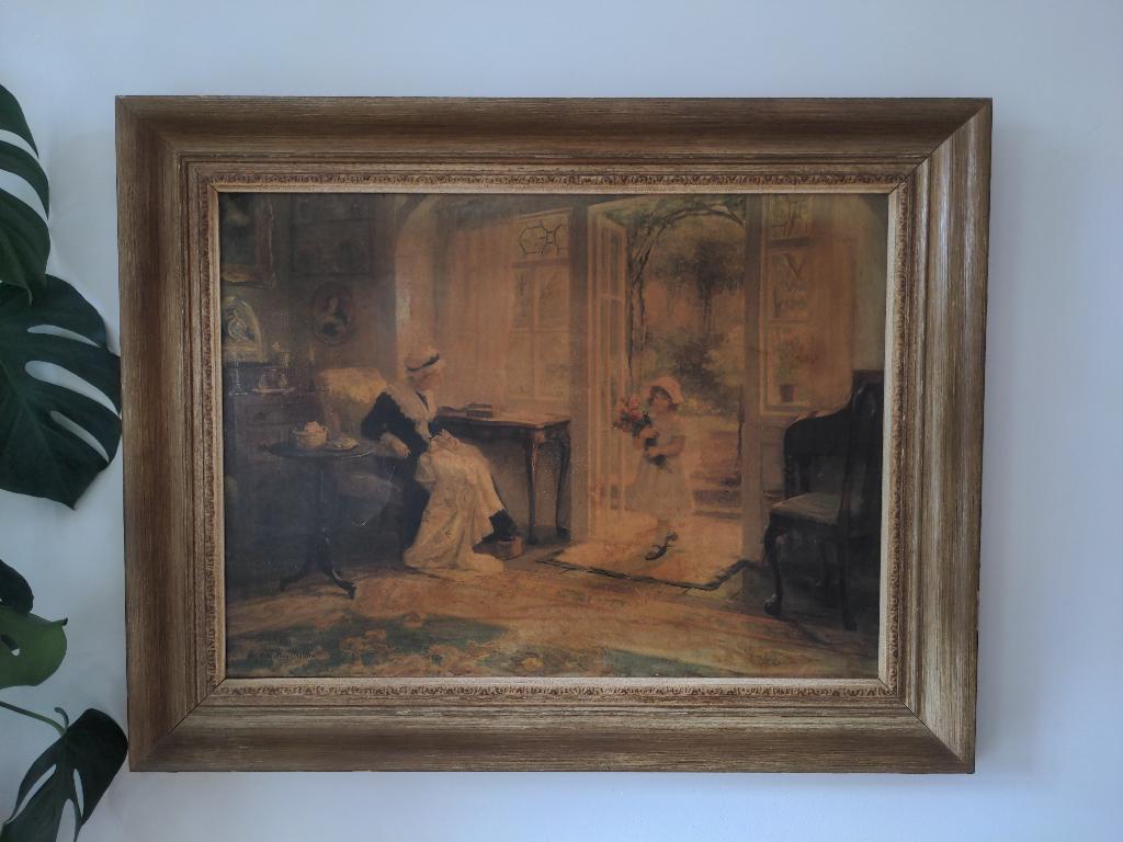 Lieflijk vintage schilderij, Ophalen