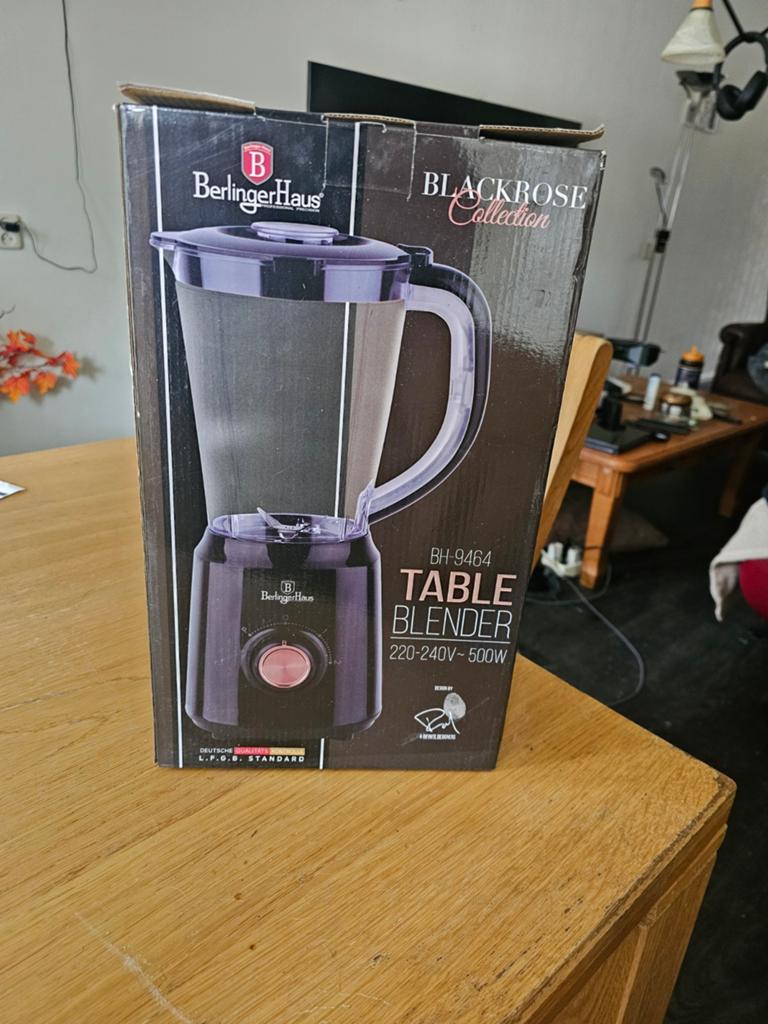 Berlinger Haus Black Rose Collection Tafelblender 500W, Ophalen of Verzenden, Nieuw, Blender