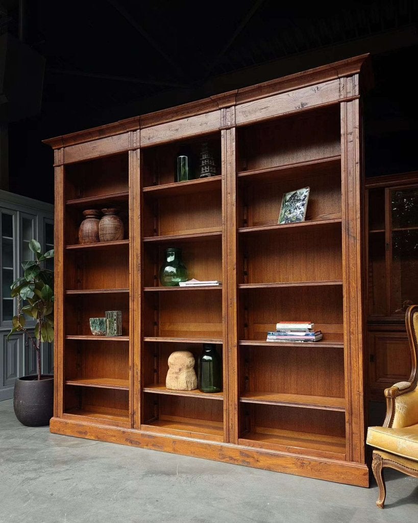 Grote demontabele boekenkast | Eikenhouten wandkast #6900, Gebruikt, Met deur(en), -, 200 cm of meer