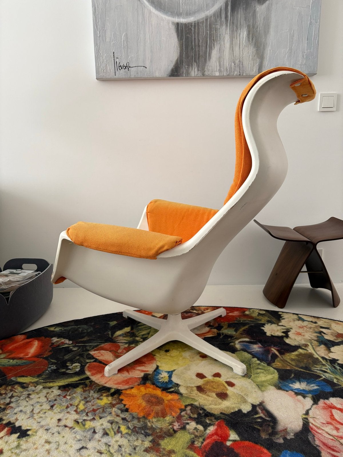 Alf Svensson Galaxy lounge chair Dux - Vintage jaren 70, Ophalen, Gebruikt, Kunststof, 75 tot 100 cm
