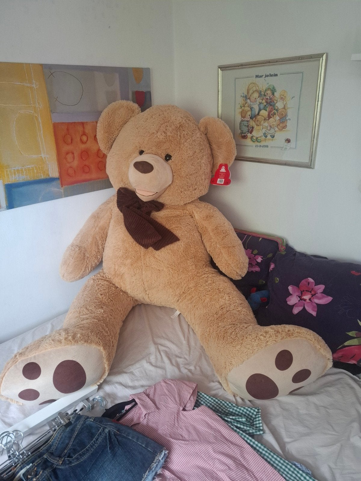 Grote teddybeer knuffelbeer, Ophalen, Bruin, Overige typen, Groot (groter dan 80 cm)