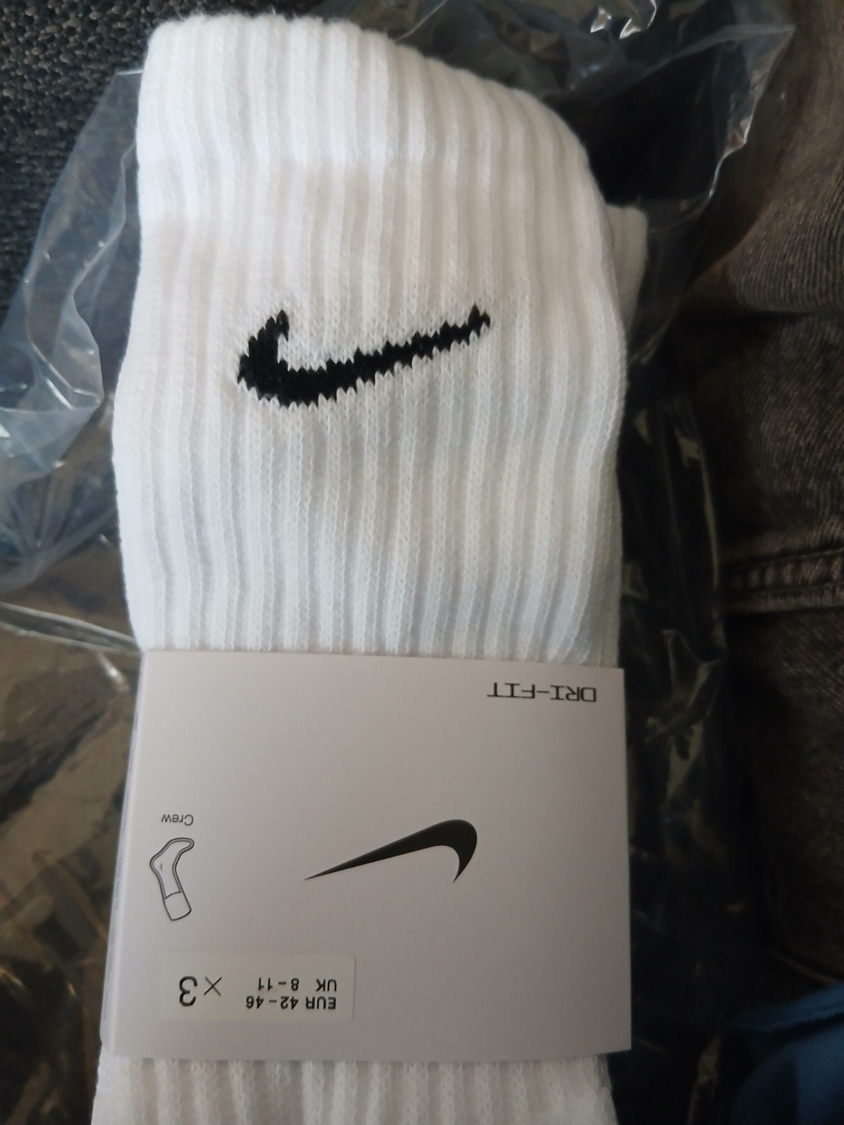 Nike Dri-FIT Crew Sokken - Wit (3 paar), Kleding | Heren, Sokken en Kousen, Verzenden, Wit, Nike, Nieuw