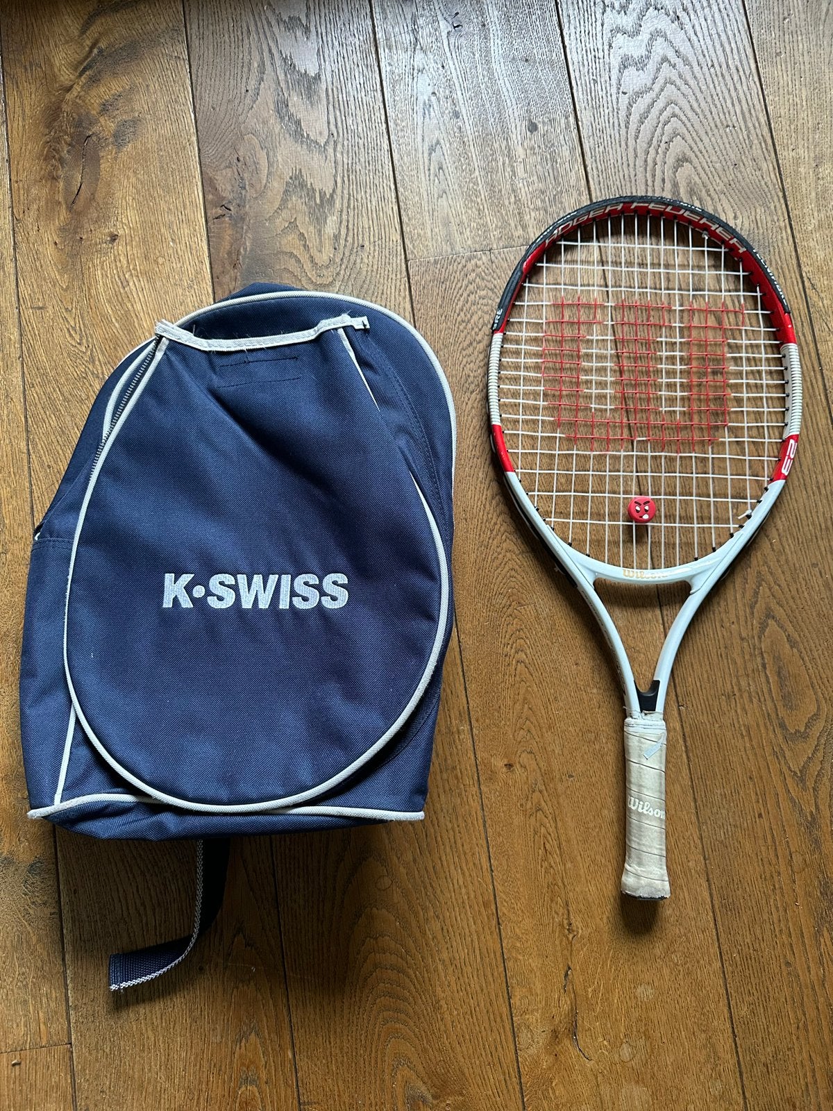Wilson Roger Federer 23 tennisracket met K-Swiss tas, Ophalen of Verzenden, Gebruikt, Racket, Wilson