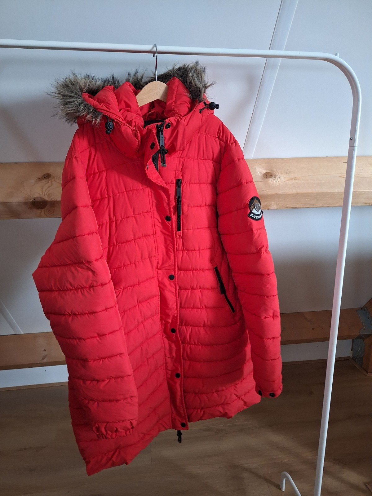 SuperDry Winterjas, Ophalen, Zo goed als nieuw, Maat 42/44 (L), Blauw