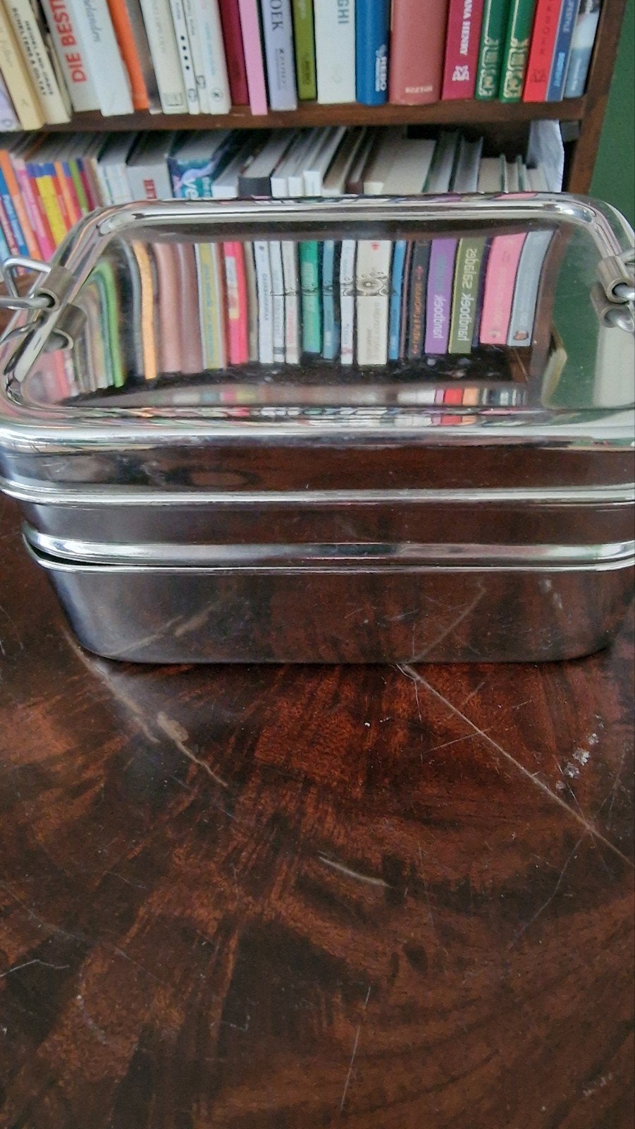 Roestvrijstalen lunchbox met meerdere compartimenten, Antiek en Kunst, Ophalen of Verzenden