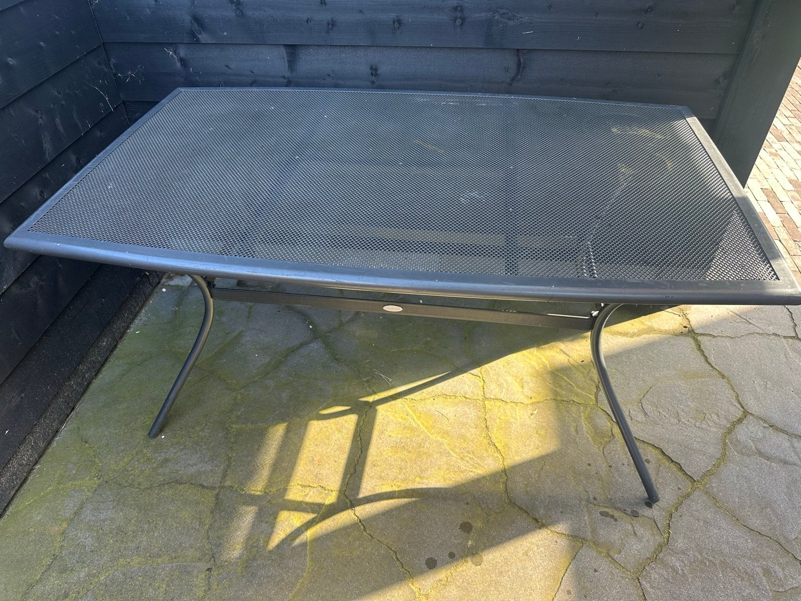 Metalen tuintafel - Rechthoekig - Donkergrijs, Ophalen, Gebruikt, Rechthoekig, Metaal
