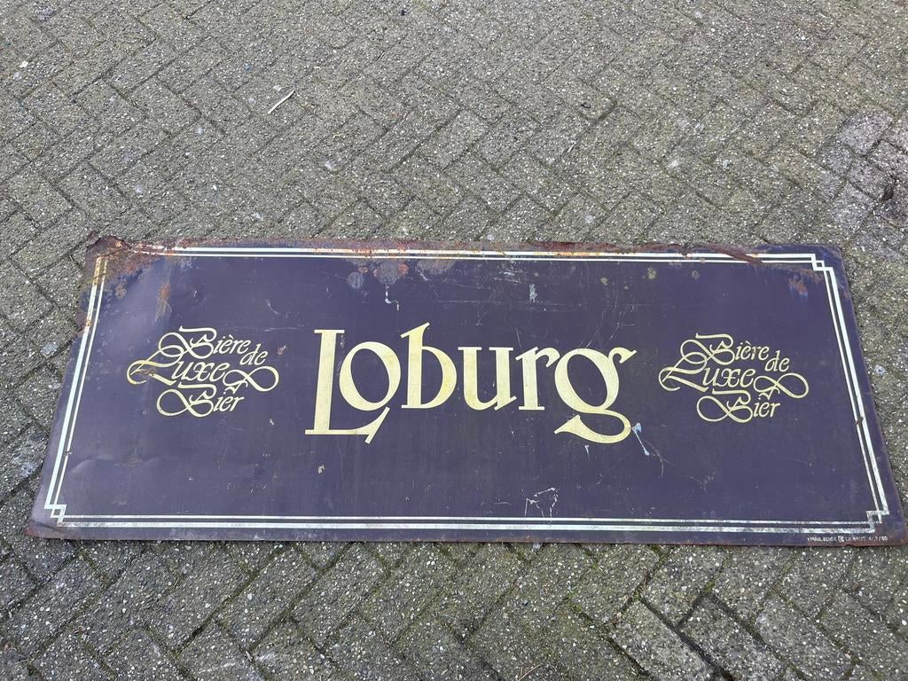 Reclamebord Loburg Bier België, Ophalen, Reclamebord, Gebruikt, X