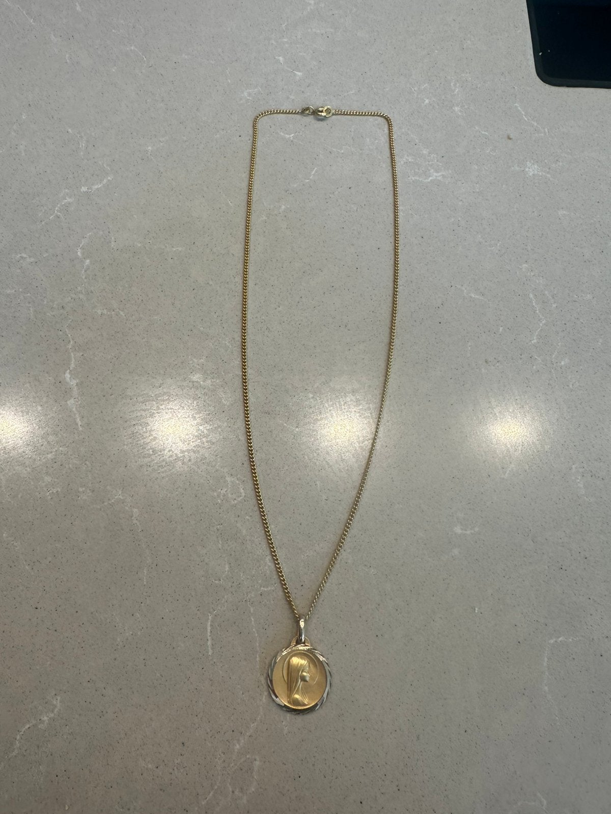 Gouden maagd maria ketting, Ophalen of Verzenden, Zo goed als nieuw, Goud