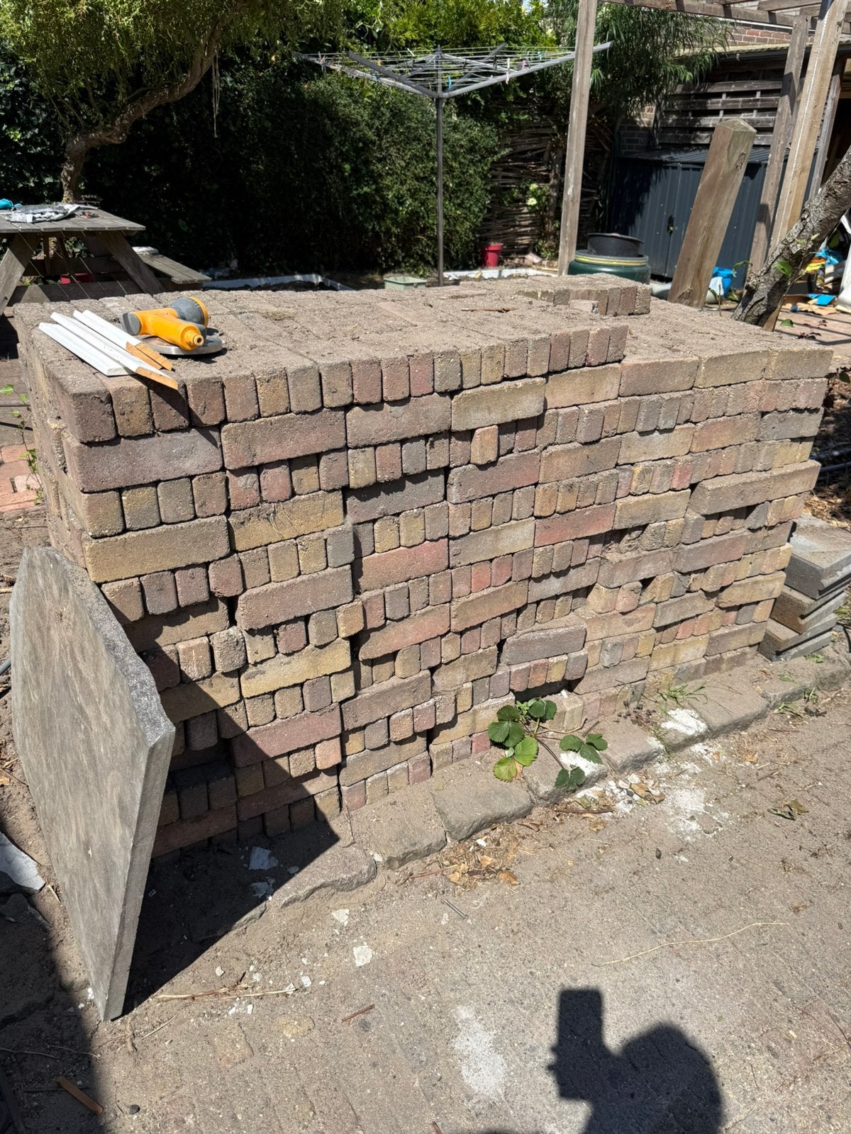 Gratis afhalen klinkers 12,5 m2, Ophalen, Gebruikt, Klinkers, 10 m² of meer