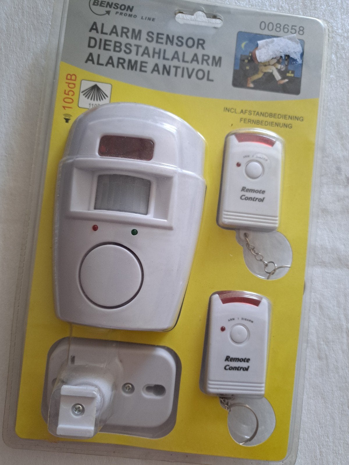 Benson Alarm Sensor met Afstandsbediening (105dB), Doe-het-zelf en Verbouw, Alarmsystemen, Ophalen of Verzenden
