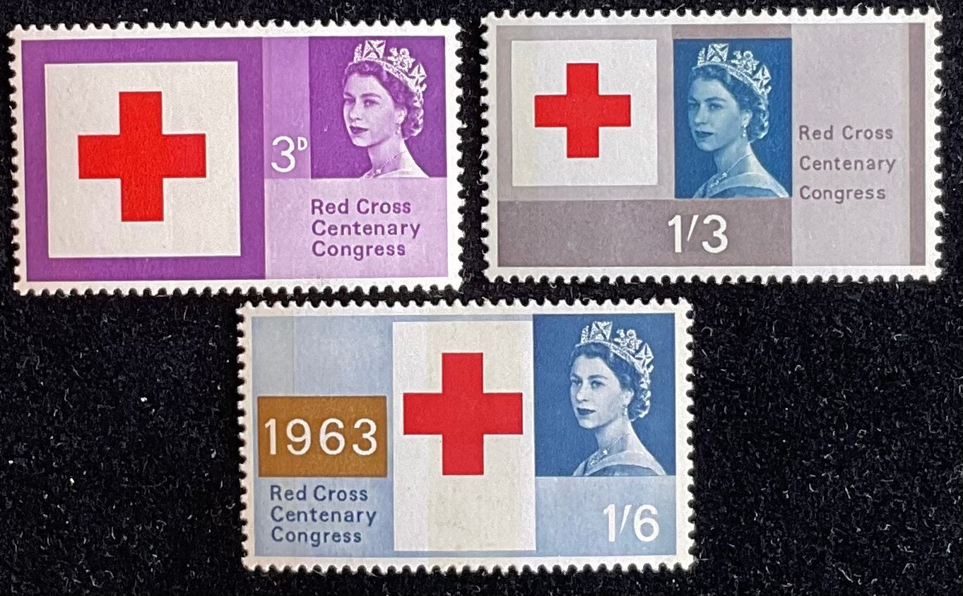 1963 Red Cross centenary congress Mi 362y-364y Phosfor., Postzegels en Munten, Postzegels | Europa | UK, Ophalen of Verzenden