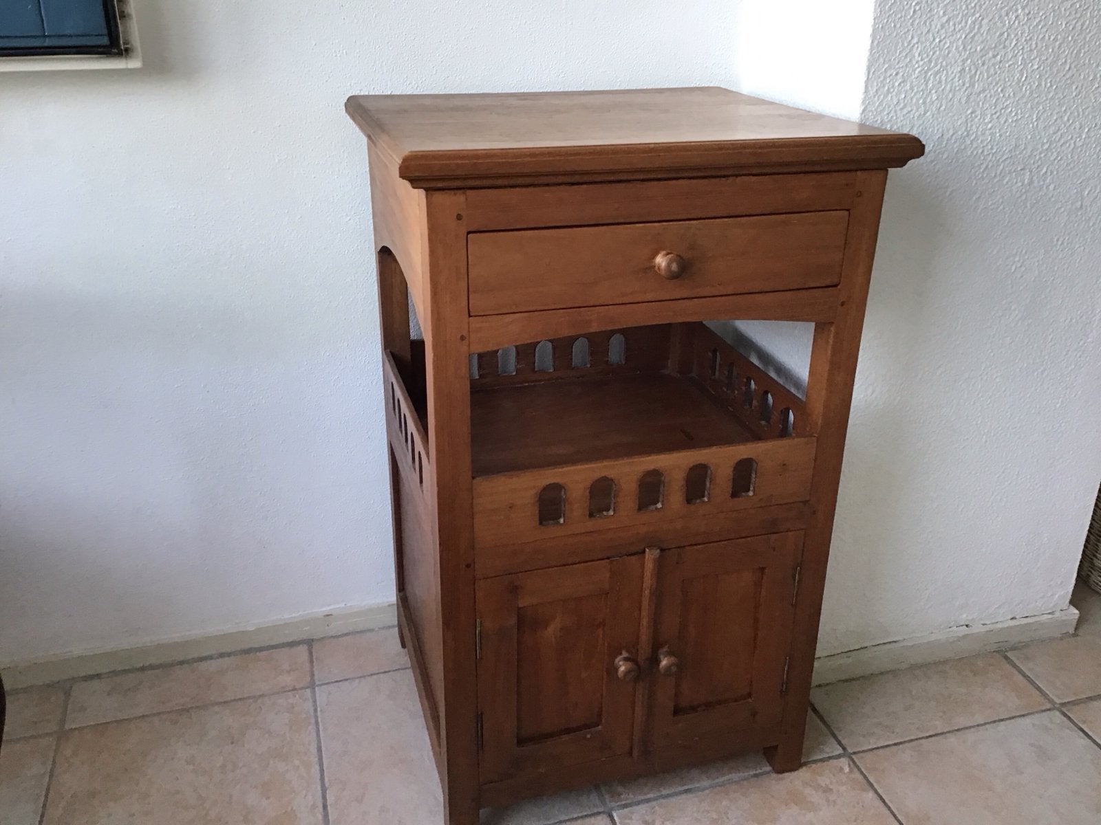 Massief Teakhouten Nachtkastje/Bijzettafel, Ophalen of Verzenden