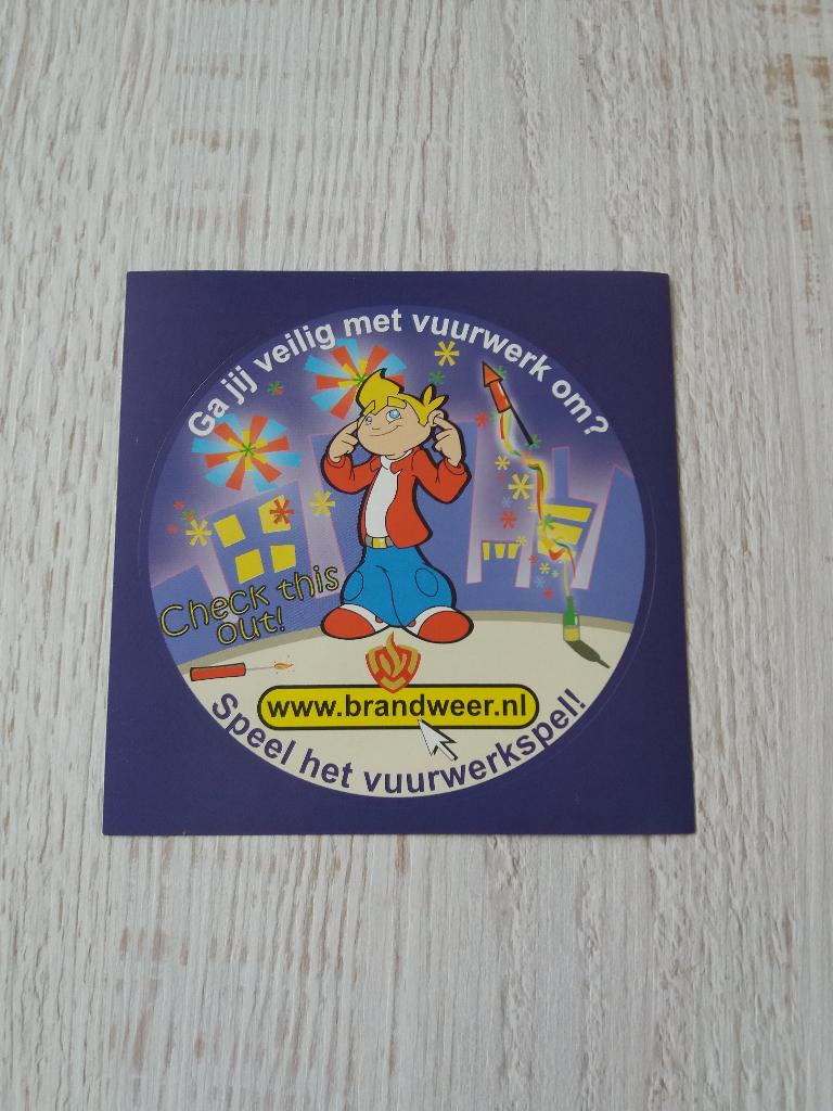 sticker Ga jij veilig met vuurwerk om ? brandweer .nl, Ophalen of Verzenden, Zo goed als nieuw, Bedrijf of Vereniging