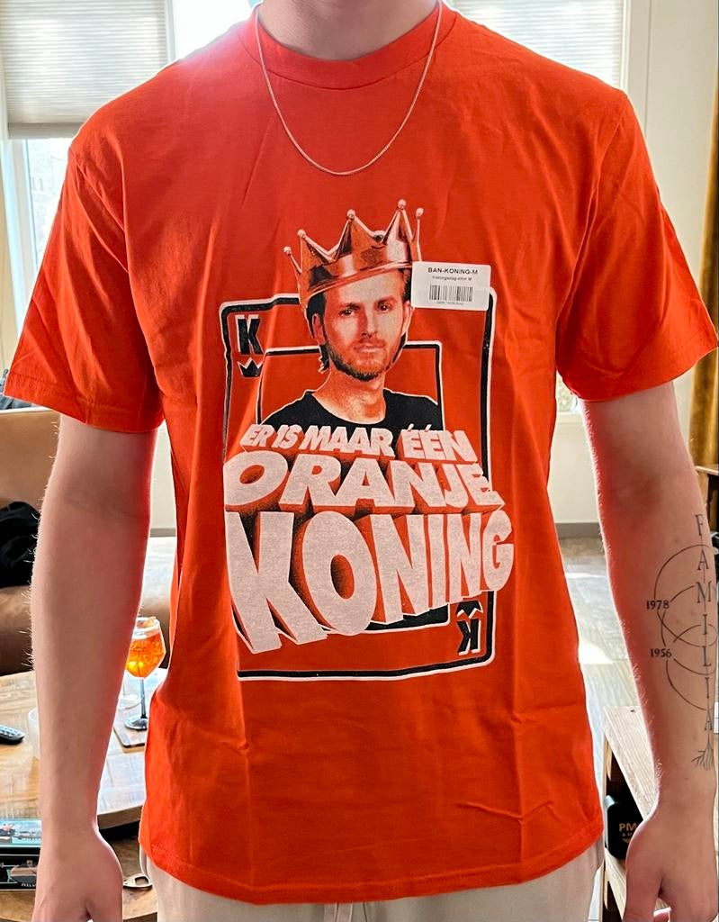 Bankzitters shirt Koning Koen - Maat M, Kleding | Heren, T-shirts, Ophalen of Verzenden, Zo goed als nieuw, Maat 48/50 (M), Oranje