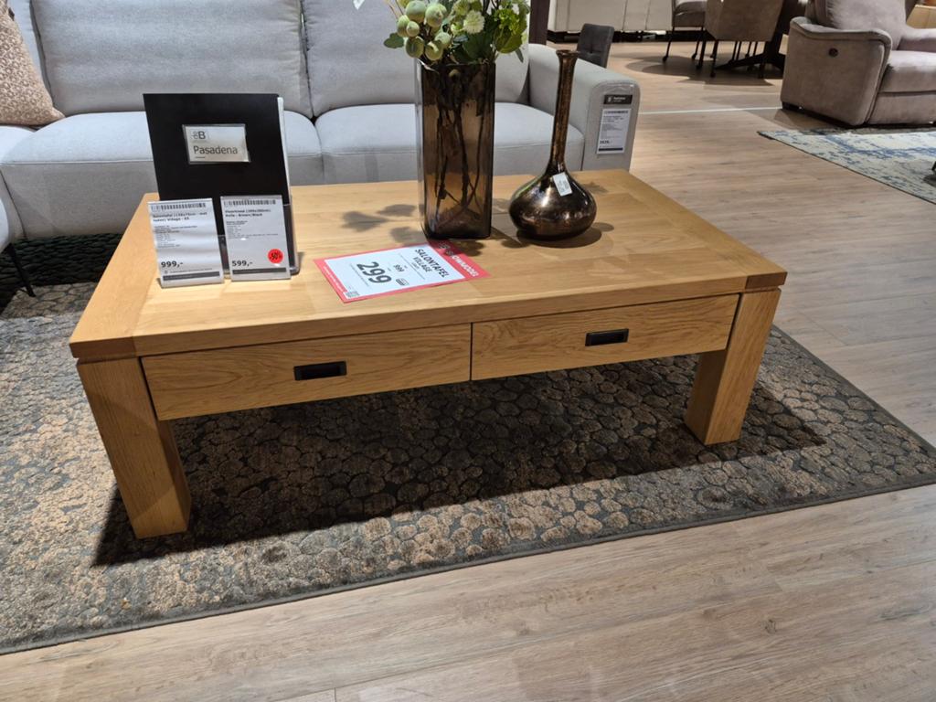 Massief licht rustiek eikenhouten salontafel, Ophalen, 100 tot 150 cm, 50 tot 100 cm, Minder dan 50 cm