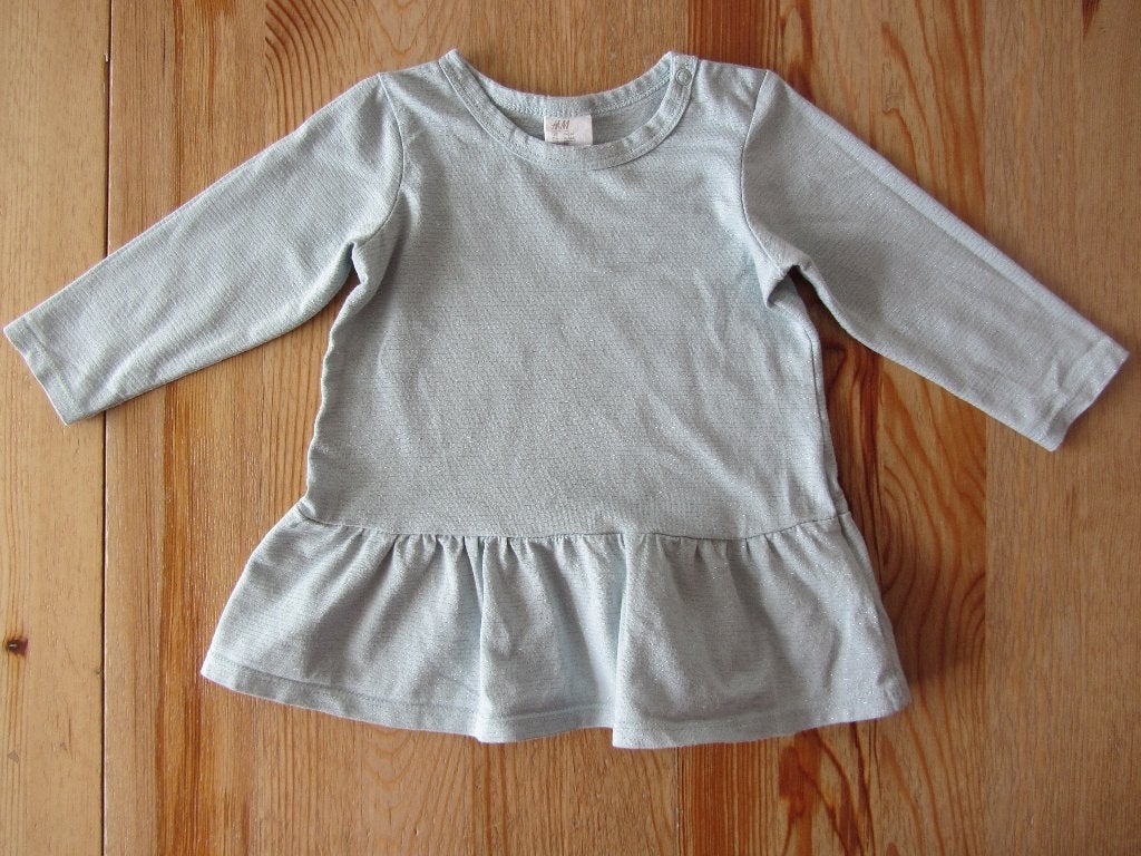 Lichtblauw gestreept jurkje HenM maat 68, Kinderen en Baby's, Babykleding | Maat 68, Ophalen of Verzenden, Zo goed als nieuw, Meisje