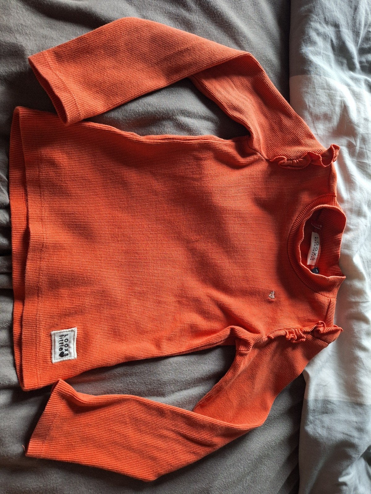 Oranje longsleeve met ruches - LOOXS little, Meisje, Ophalen of Verzenden, Zo goed als nieuw, LOOXS little