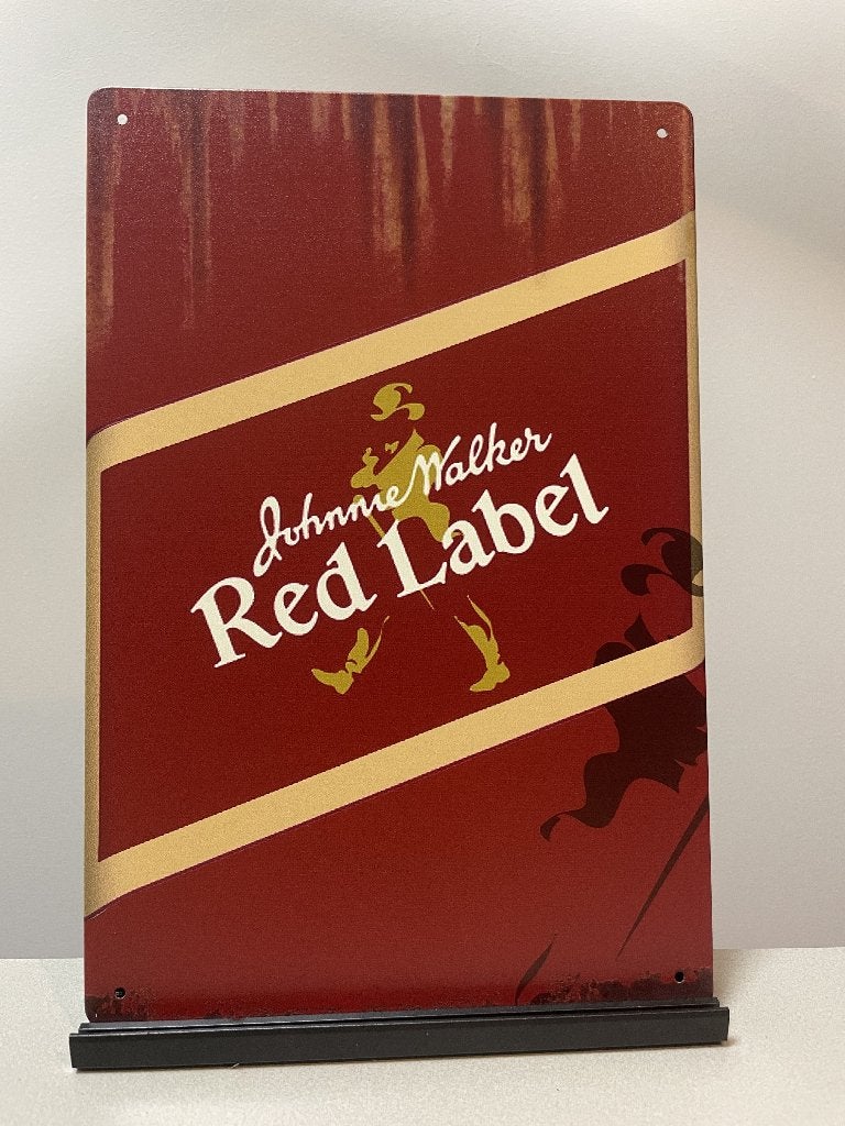 Johnnie Walker Red label reclamebord, Verzamelen, Merken en Reclamevoorwerpen, Www.pand50.nl, Reclamebord, Nieuw, Ophalen of Verzenden