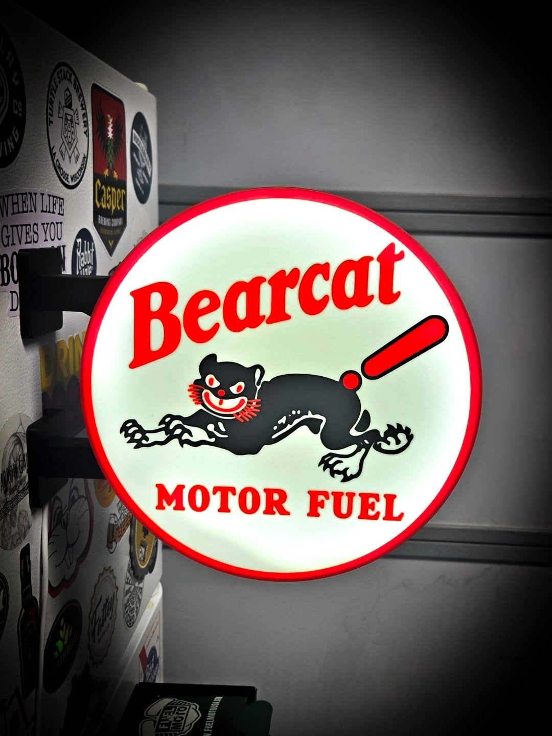 Unieke Bearcat Motor Oil LED Lightbox - USB, Overige merken, Meerkleurig, USB-aansluiting, Ophalen of Verzenden