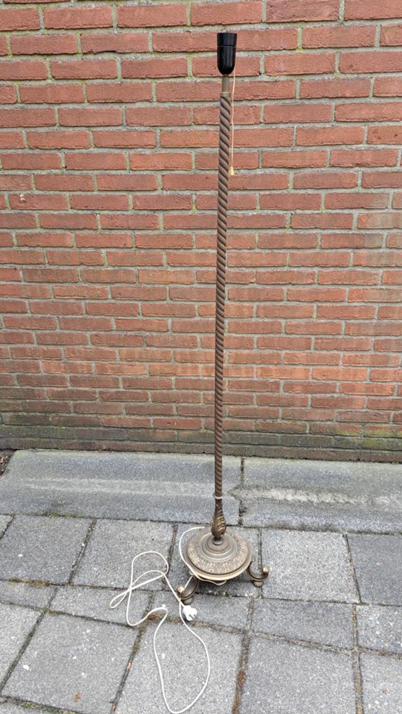 Vintage bronzen vloerlamp - snoer defect, Verzenden
